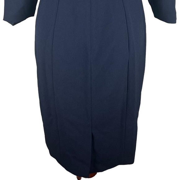 ELIZA J PLEATED 3/4 SLEEVE SHEATH DRESS IN NAVY NWT WOMEN'S‎ SIZE 2 - Picture 10 of 16